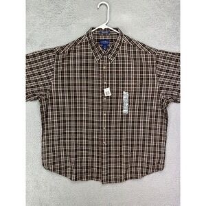 Club Room Shirt Adult 2XL Charter Club Green Orange Plaid Button Down Mens NEW